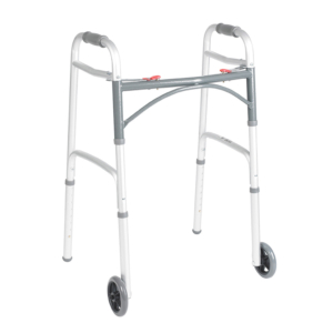 Deluxe Folding Walker, Two-Button with 5 Wheels (Rental)